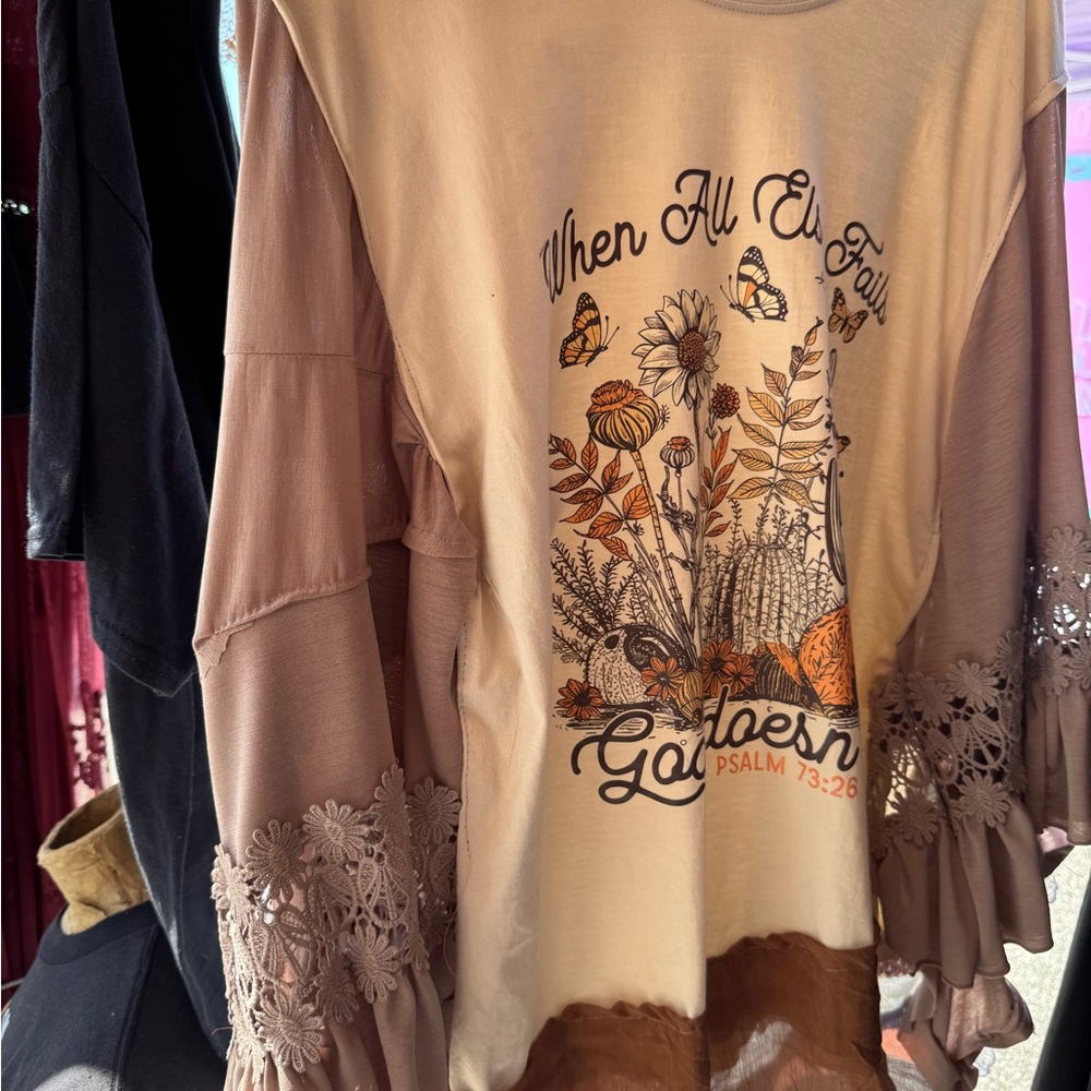 Boho Floral God never fails One size fits most poncho